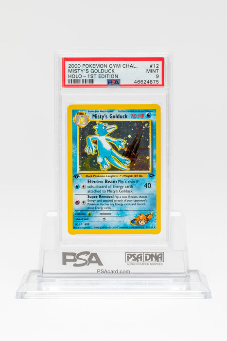 Misty’s Golduck 1st edition 12/132 Holo Rare Gym Challenge Pokemon Card WOTC PSA 9