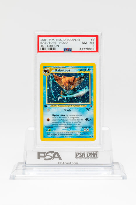KABUTOPS 1st Edition Holo 6/75 PSA 8 2001 Pokemon Card Game Neo Discovery