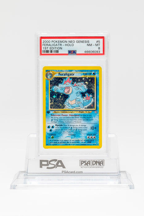 1st Edition Feraligatr HOLO PSA 8 Neo Genesis Pokemon Card WOTC Holo 5/111
